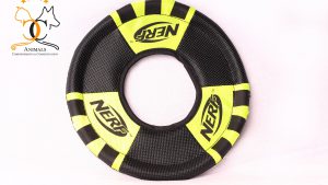 Frisbee Nerf nylon jaune fluo jouet chien